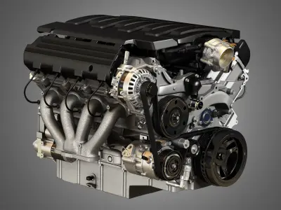 LT1 Engine - V8 Small Block Engine 3D model