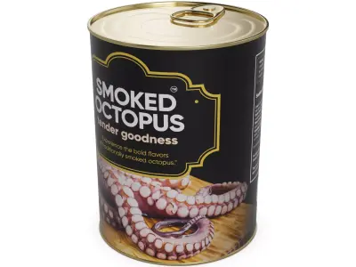 Smoked fish and seafood Smoked Octopus 3D model