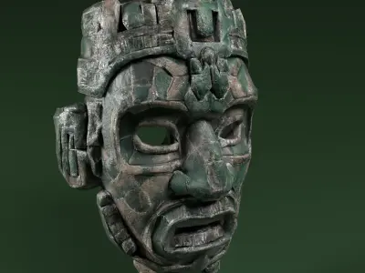 Maya Ceremonial Masks Pack Low-poly 3D model