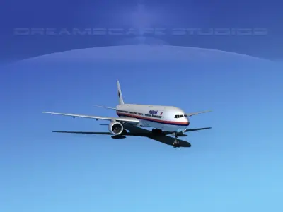Boeing 777-300 Malaysia 3D model