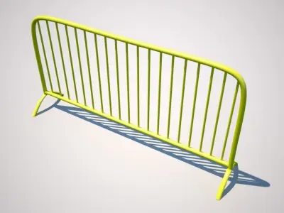 Yellow Barrier Fence Low-poly 3D model