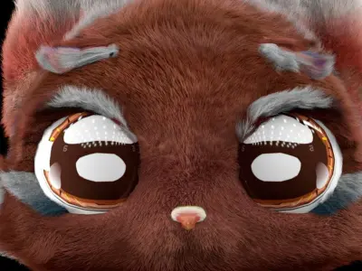 Firefox peluche  Low-poly 3D model