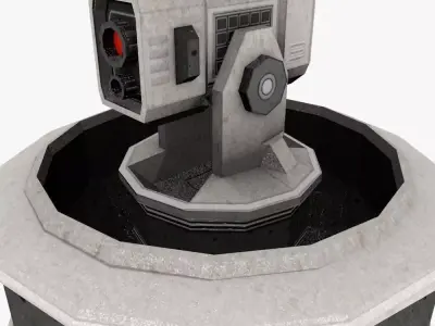 Low poly Sci-fi Cannon Turret Low-poly 3D model