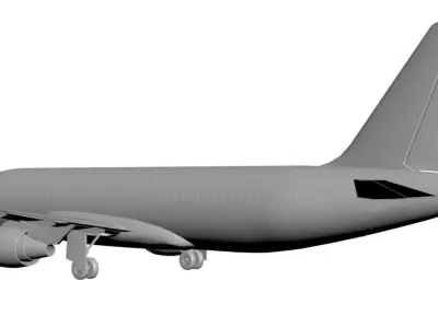 Big plane for transport people 3D model