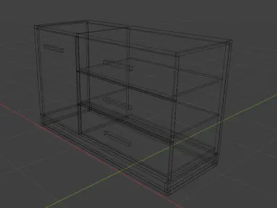 Wooden chest of drawers 01 Free 3D model