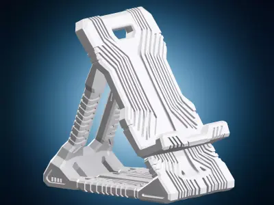 Cyberpunk Futuristic Tablet Phone Stand 3D print model