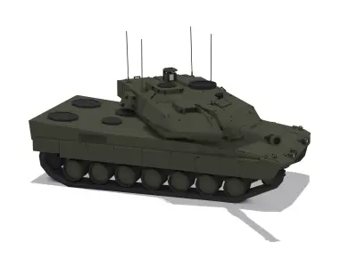 STRV 122 Low-Poly Tank  Game-Ready with 3 Camo Variants Low-poly 3D model