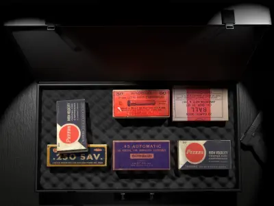 Ammo boxes Pro - Briefcase Low-poly 3D model