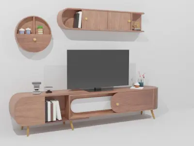 Furniture and TV 3D model