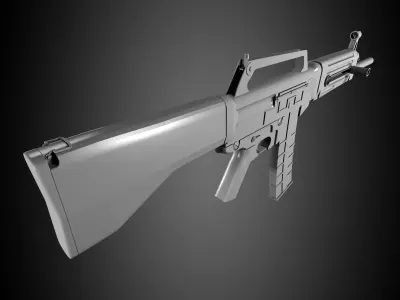 USAS 12 Shotgun low pol Low-poly 3D model