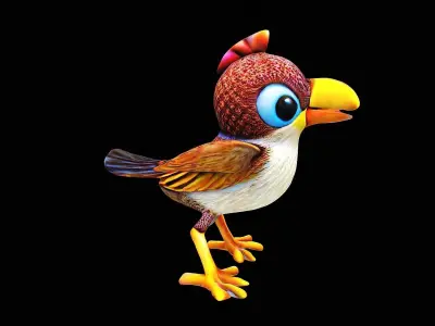 cartoon bird 3D model