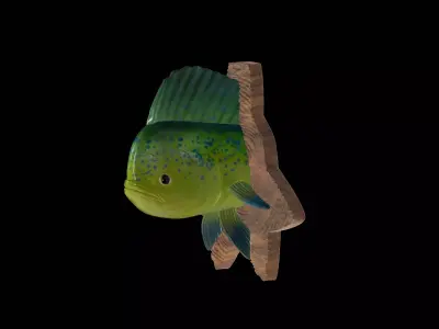 MAHI MAHI DETAILED TEXTURE TROPHY TAXIDERMY FOR 3D PRINTING 3D print model