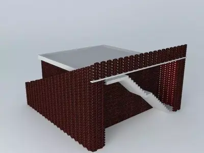 small one room detail office 3D model