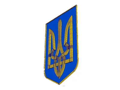 Coat of arms of Ukraine Low-poly 3D model