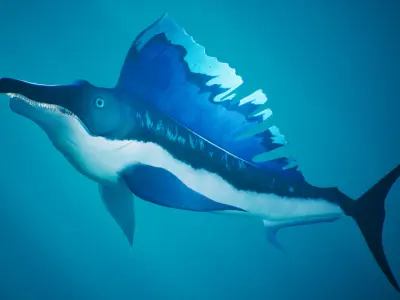 Sailtooth Fish Low-poly 3D model