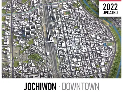 Jochiwon - 3D City Model Low-poly 3D model