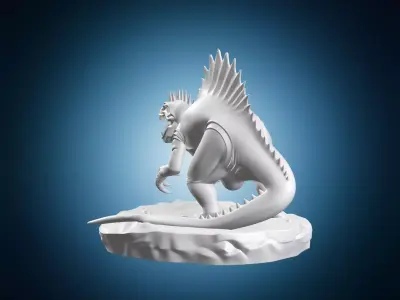 Spinosaurus Dinosaur Sculpture Miniature 3D print model