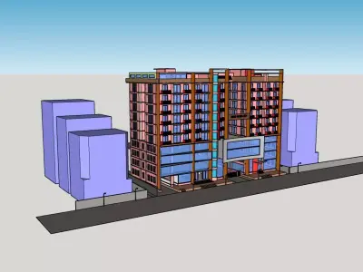 Mixed Used Commercial Building 3D model