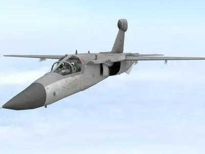 Fighter Jet Flying In Sky Plane V08 Low Poly 3D Model Low-poly 3D model