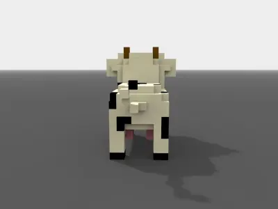 Voxel Cow Low-poly 3D model