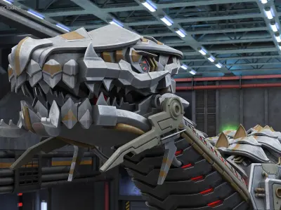 Robotic Dinosaur Rigged 3D model