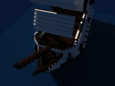 Voxel Pirate Ship Low-poly 3D model