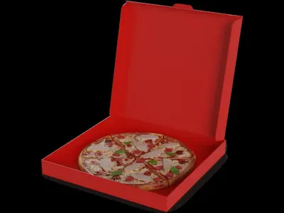 Pasties dumplings and pizzas Meat Feast Pizza 3D model