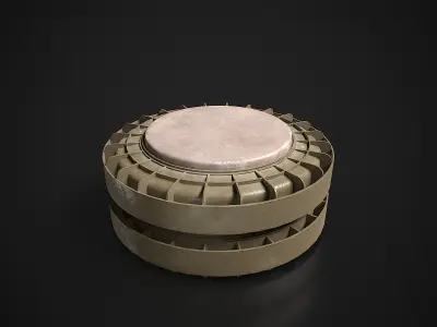 Italian circular plastic cased anti tank blast mine VS 16 Low-poly 3D model