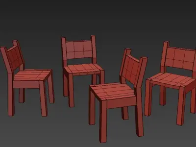 pastel simple Wood kid children chair for classroom Free 3D model