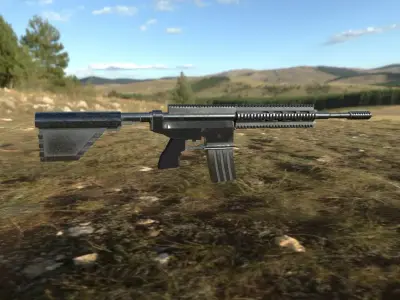 model low poly revolver Low-poly 3D model