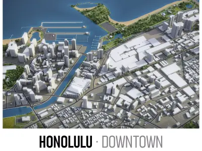 Honolulu Low-poly 3D model