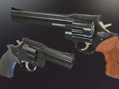 MR73 Revolver Low-poly 3D model