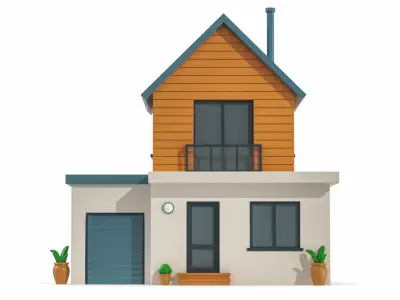 Cartoonish House Low Poly 3D Model 02 3D model