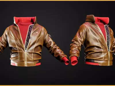 Modular Cyber Jacket Bombre Low-poly 3D model