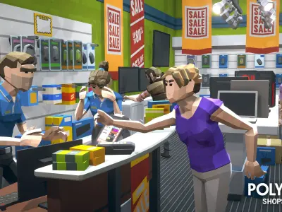 POLYGON - Shops Pack Low-poly 3D model