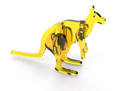 Diy assembled kangaroo toy model and cnc processing file 3D model