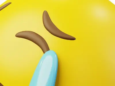 Crying Yellow Ball Emoticon Emoji or Smiley 3D model