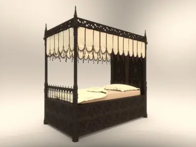 Gothic bed 3D model