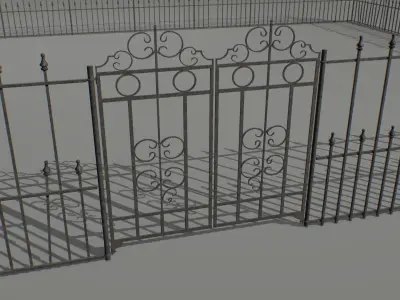 Railing Fence pack 2 Low-poly 3D model