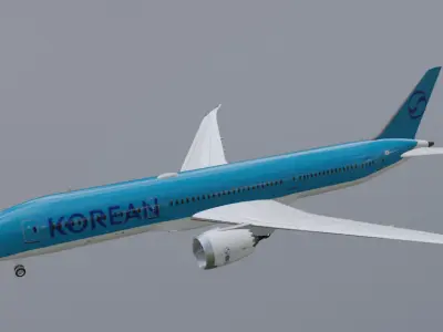 Korean air Boeing 787-9 dreamliner new livery  Low-poly 3D model