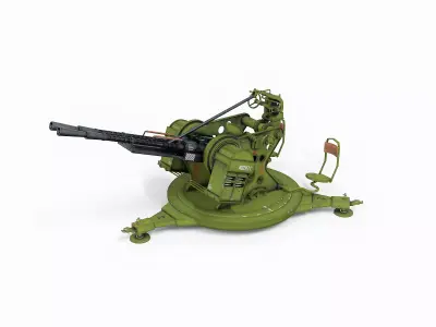 Artillery Machine Gun Low-poly 3D model