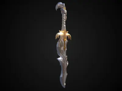 Stylized Elf Sword - Bloomfang - Game Ready 3D model