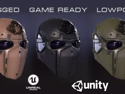 Ronin Ballistic Helmet Low-poly 3D model