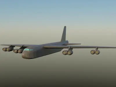 Boeing B-52 Stratofortress Low-poly 3D model