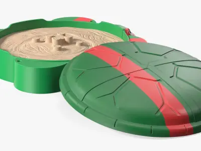 Open Ninja Turtle Sandbox with Sculpted Sand 3D model