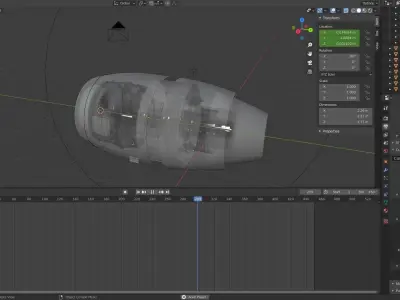 boeing 767 engine animated Low-poly 3D model