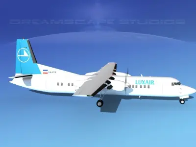 Fokker F-60 Luxair 3D model