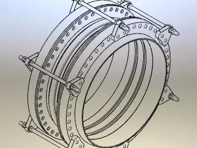 Rubber expansion joint 3D model
