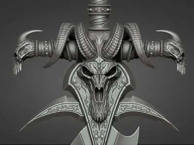 Lich King - Frostmourne v2 - blade support files 3D print model