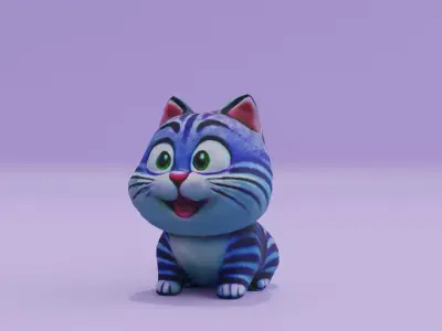 Cheshire Cat Toy Low High Poly Low-poly 3D model